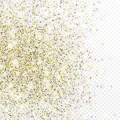Gold glitter celebratory confetti background