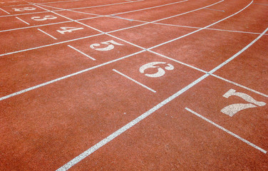 Background of running track surface with track numbers