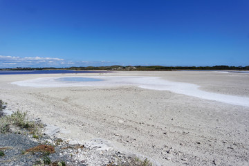 Small salt lake on an island