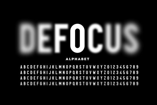 Font design with focused and defocused letters