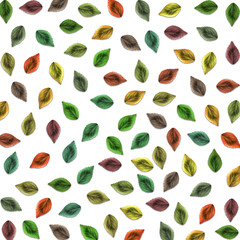 Multicolor leaves spread on the surface