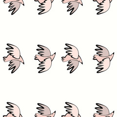 Pattern with flying bird