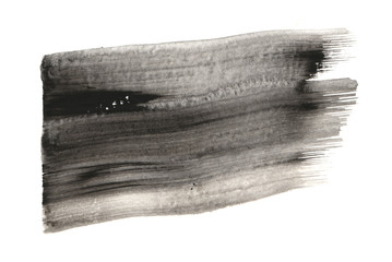 Abstract black ink wash watercolor painting style on white background. Grunge texture. Contains hieroglyph - double luck