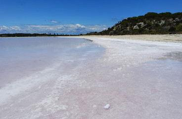 Salt covered shoreline