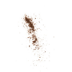 Fototapeta na wymiar Coffee bean splash broken craked crushed isolated on white background top view food object design