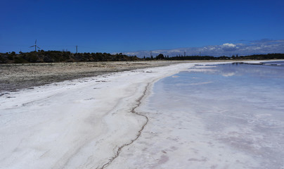 Coastline of a salt lake