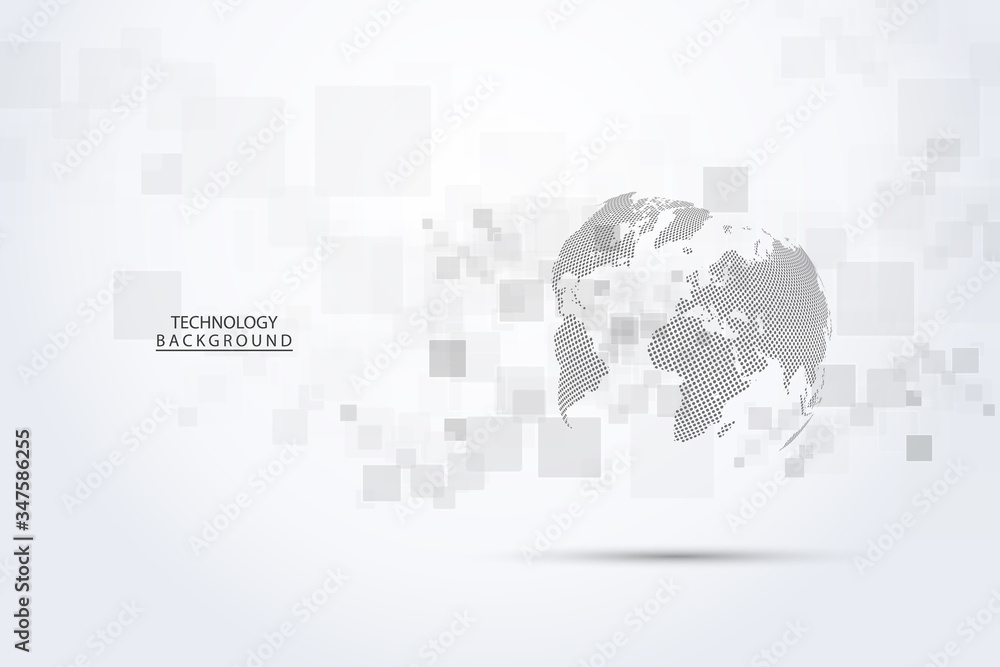 Fototapete global network connection.abstract background technology graphic design. network wireless systems an