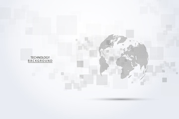 Global network connection.Abstract background technology graphic design. Network wireless systems and internet . Big data .Global network high speed connection data rate technology
