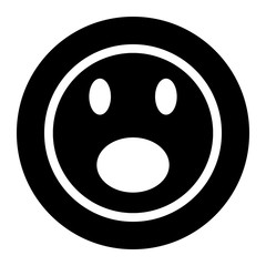 Fototapeta premium Smile vector icon on black circle. White background