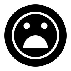 Fototapeta premium Smile vector, icon on black circle. White background