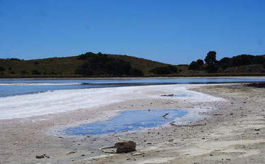 White shore on the lake