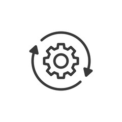 Gear/settings with arrows icon. Reset button icon.