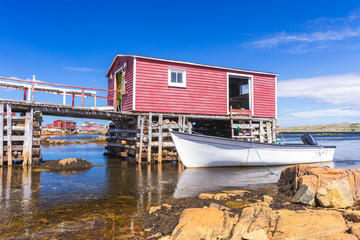 Fototapeta na wymiar The fishing village of Tilting, Fogo Island, Newfoundland and Labrador, Canada