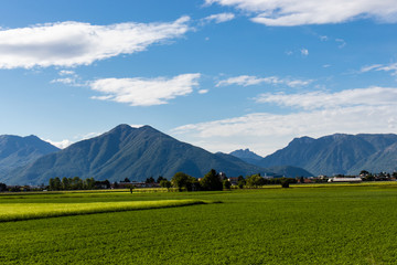 landscape with mountains and clouds