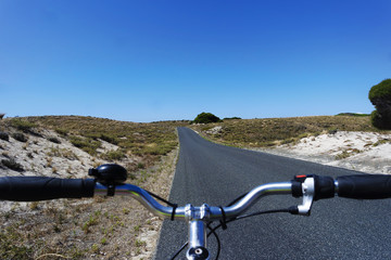Fototapeta na wymiar Biking on the island