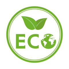 Ecological concept illustration. Green leaf and planet.Pollution problem. Environmental protection.