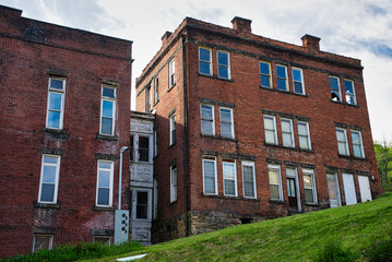 Fototapeta na wymiar Abandoned apartment buildings in Appalachia WV USA
