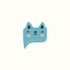 Cat. Animal character. Work at home, coworking space, concept vector illustration. For poster design, kids print, greeting card, social media post, cards, textile. Scandinavian style.