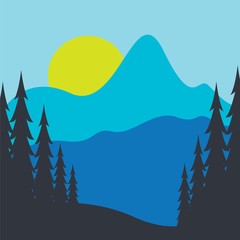 Mountain logo template icon illustration