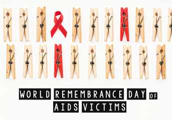 World Remembrance Day of AIDS Victims information card, HIV AIDS Prevention spread