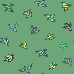 Background with birds drawing multicolored