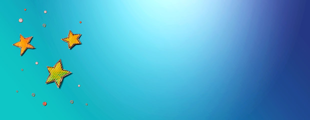 Stars and planets cardboard craft drawings - flatlay