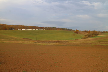 Obraz premium Scenery with bundle of hay near Plesivec village in middle-eastern Slovakia