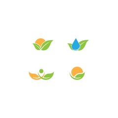 Tree leaf vector logo design, eco-friendly concept