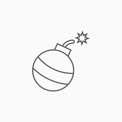 bomb icon, explode vector, detonation illustration