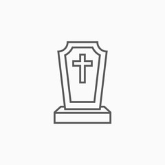 gravestone icon, tombstone vector illustration