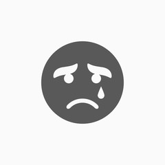 Fototapeta premium sad icon, emotion vector, sorrow illustration