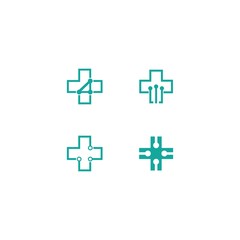 Obraz premium Medical cross logo template vector icon design