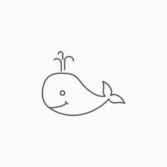whale icon, dolphin vector, animal illustration