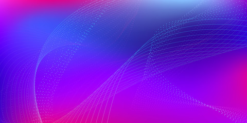 Abstract Blue, Violet Waves on the Bright. Low Poly Business Card Background. Abstract Speed Technology Concept. Virtual Reality Polygon.