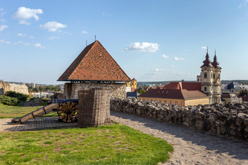 The Blacksmiths' tower of the Eger Castle, Hungary on a sunny afternoon.