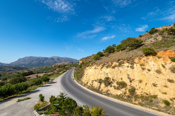 road in the mountains. Crete, Greece.