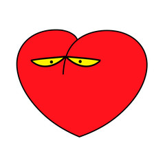 Vector Heart Icon, funny cartoon character .