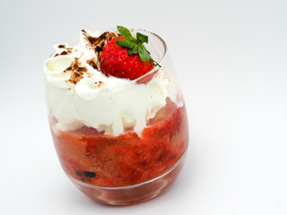 Dessert with strawberries