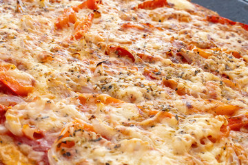 Close up of delicious cheese pizza
