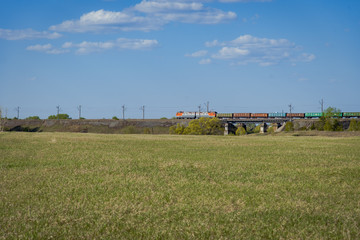 Fototapeta na wymiar Railway beyond the field