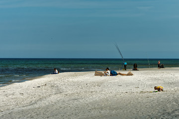 fishing at the beach Dębki Poland.