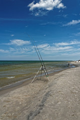 On the beach Dębki - fishing