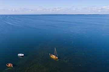 Aerial view of Chalupy Hel Penisula Baltic sea in Poland