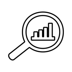 Business analytics icon. Statistics, financial charts. Revenue graph symbol.