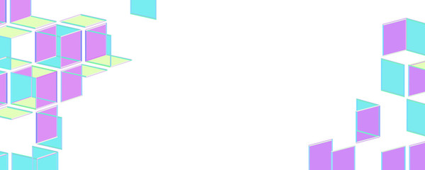 Abstract neon dissolving geometric shapes. mosaic pattern background structure. 2d illustration