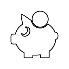Piggy bank icon. Flat icon for investment, savings sign.