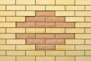 Yellow color brick wall for brickwork background design