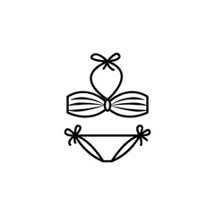 swimming clothes line illustration icon on white background.