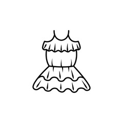dress line illustration icon on white background