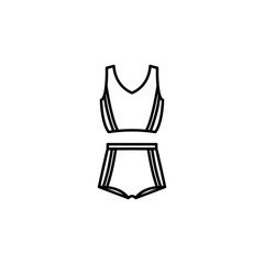 swimming clothes line illustration icon on white background
